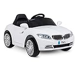Auto elettrica LT861 per Bambini Crazy Bianca con Porte Automatiche Tre velocità. Media Wave Store ®