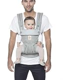 Marsupio Bambino Ergonomico Piccolo fino a 3 Anni (da 5.5 a 20kg), Ergobaby 360 Porta Bebè con Quattro Posizioni di Trasporto, Grigio