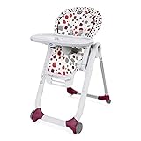 Chicco Polly Progres5 Seggiolone Pappa Regolabile per Bambini 0 Mesi - 3 Anni (15 kg), Trasformabile in Rialzo Sedia Bambini, Reclinabile a Sdraietta, con 4 Ruote e Chiusura Compatta - Cherry