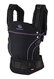 manduca First Baby Carrier  Blackline MidnightPurple  Marsupio con Cintura Ergonomica in Vita e Prolunga Posteriore, Cotone Biologico, 3 Posizioni, per Neonati e Bambini da 3,5-20 kg (nera/porpora)