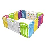 Box per Bambini Sicurezza Barriera Giochi Protezione indoor outdoor con 14 pannelli(classic 12+2 panel)