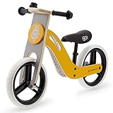 Kinderkraft Bici Senza Pedali UNIQ, Bicicletta in Legno, Sella Regolabile, Ruote Resistenti, 2 Anni-35 kg, Giallo