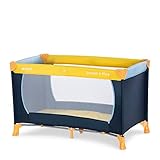 Hauck Dream N Play Lettino da Viaggio per Neonati e Bambini Fino a 15 Kg con Leggero Anti-Ribaltamento, Multicolore (Giallo/ Blu/ Navy)