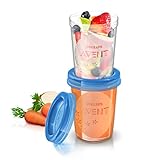 Philips Avent SCF639/05 Set Vasetti per Conservazione delle Pappe, 5 Pezzi da 240 ml