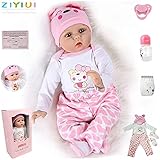 ZIYIUI Realtà Bambole Reborn neonatale Vinile in Silicone Morbido 55 cm 22 Pollici Bambolina Reborn Doll Simulazione Bello Ragazza Regalo di Natale Giocattolo