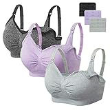 HBselect 3 PCS Reggiseno Allattamento con Estensione Reggiseno Bra Donna Morbido e Traspirante Reggiseno Senza Ferretto e Senza Cuciture