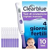 Clearblue Digitale Avanzato Test di Ovulazione, Aumenta le tue Probabilità di Rimanere Incinta, 1 Portastick Digitale e 10 Test