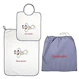 Coccole- Set asilo con nome personalizzato (Set asilo materna, Aereo blu)