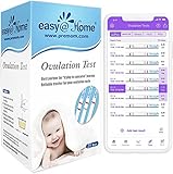 Easy@Home 25 Test ovulazione 25mIU/ml, Accuratezza Oltre il 99.8%, Monitoraggio Attendibile del Ciclo e del Periodo Fertile, Alimentata da gratuita Italiana APP Premom(iOS & Android)
