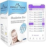 Easy@Home 25 Test ovulazione 25mIU/ml, Accuratezza Oltre il 99.8%, Monitoraggio Attendibile del Ciclo e del Periodo Fertile, Alimentata da gratuita Italiana APP Premom(iOS & Android)